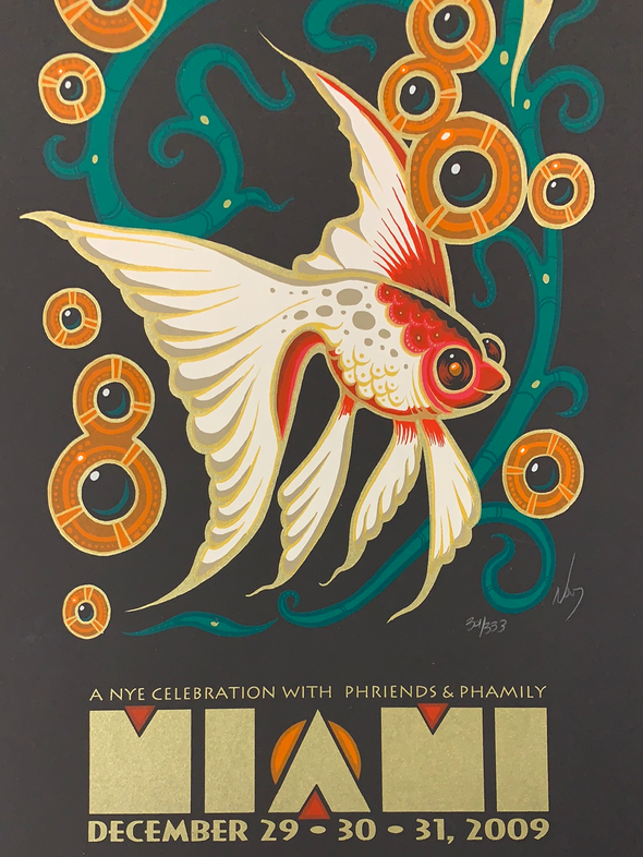Phish - 2009 Jeff Wood poster Miami, FL NYE