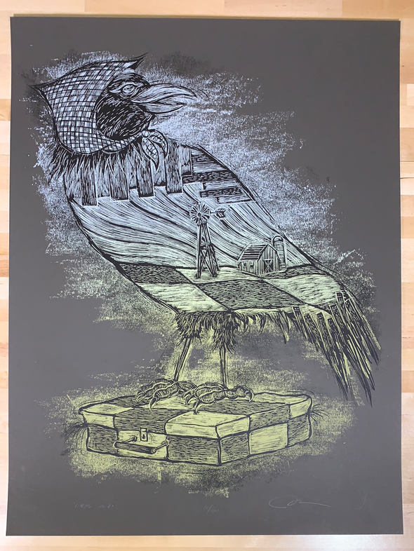 Rural Corvus - 2009 Dan Grzeca Poster Art Print Charcoal Grey