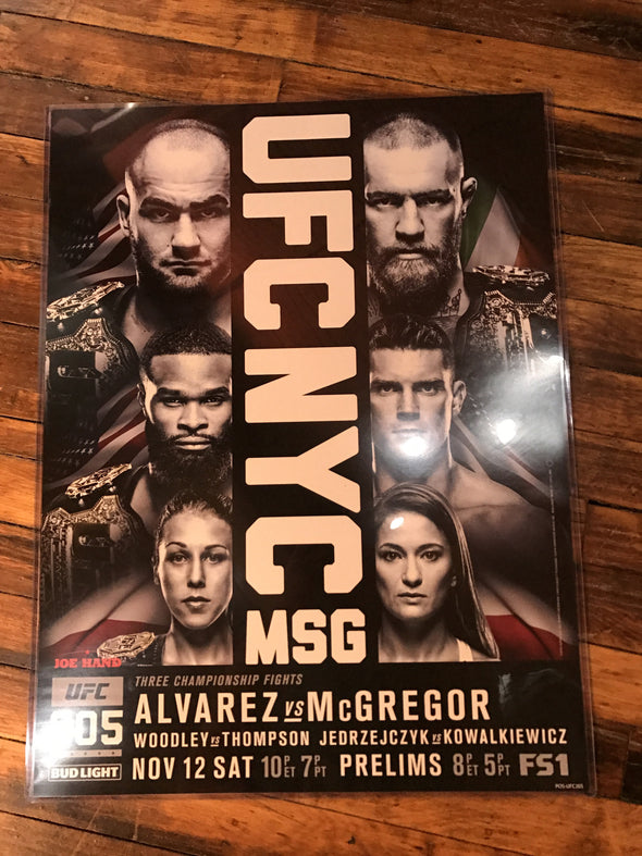 UFC 205 poster Alvarez vs. Conor McGregor, Woodley vs. Thompson