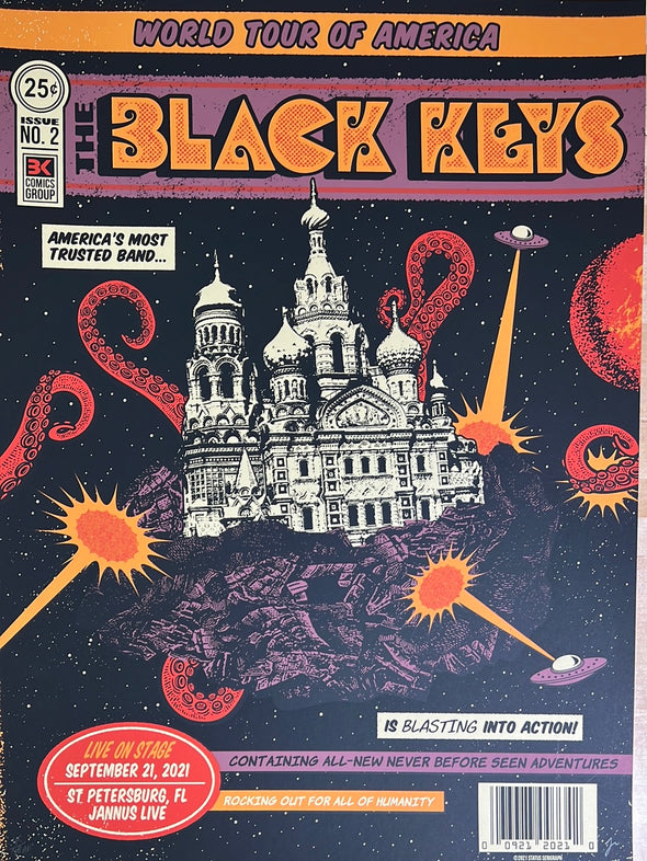 The Black Keys - 2021 Status Serigraph poster St Petersburgh, FL
