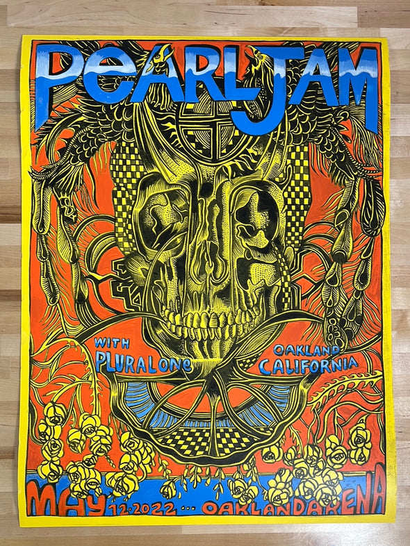 Pearl Jam - 2022 Zio Ziegler poster Oakland, CA 1st (edge wear)