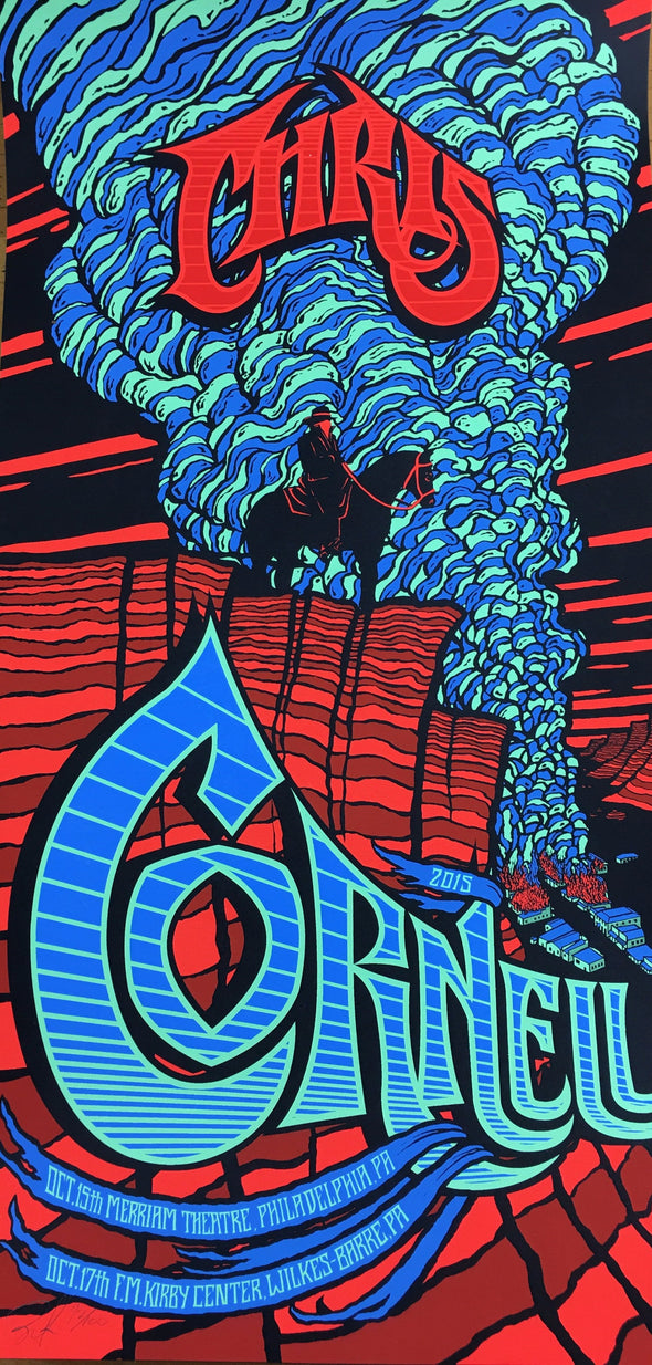 Chris Cornell - 2015 Brad Klausen poster Philadelphia, PA Merriam Theatre