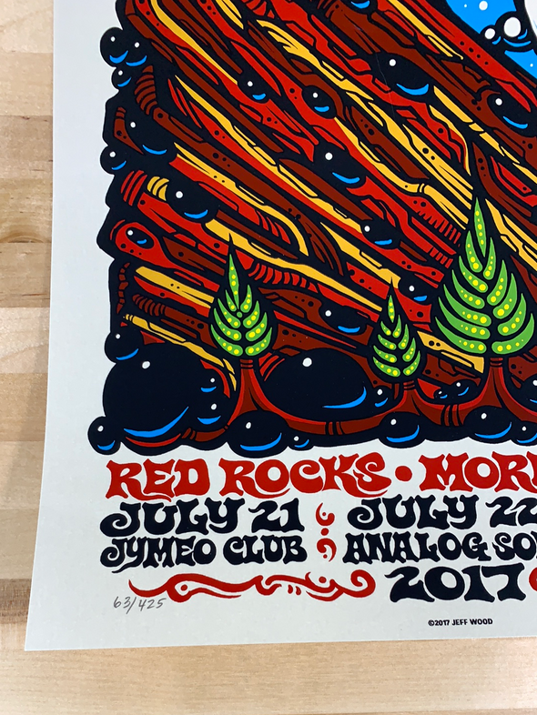String Cheese Incident - 2017 Jeff Wood poster Morrison, CO Red Rocks