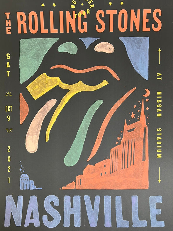 Rolling Stones - 2021 poster Nashville, TN No Filter Tour