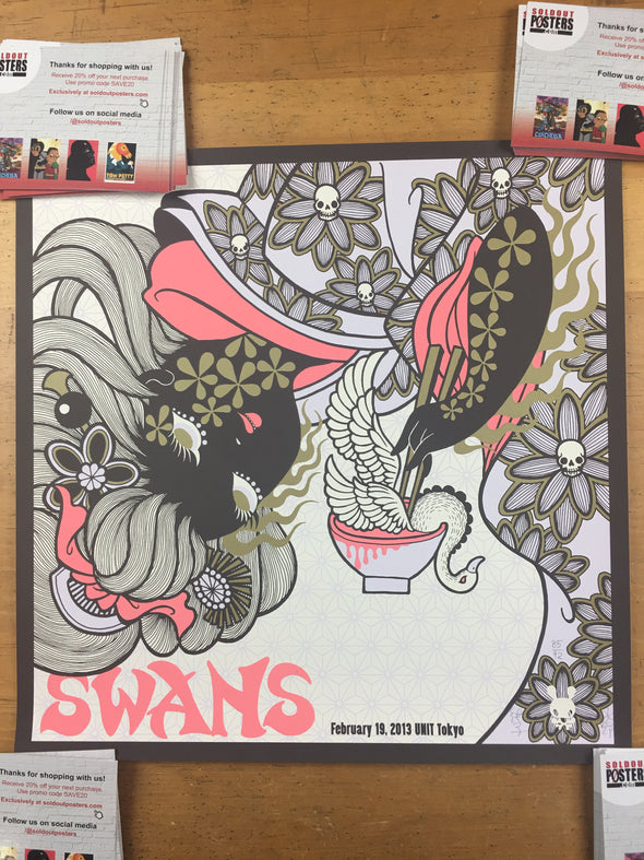 Swans - 2013 Junko Mizuno Poster Tokyo, Japan Unit Tokyo