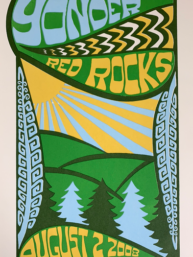 Yonder Mountain String Band - 2008 Tripp poster Red Rocks Morrison, CO