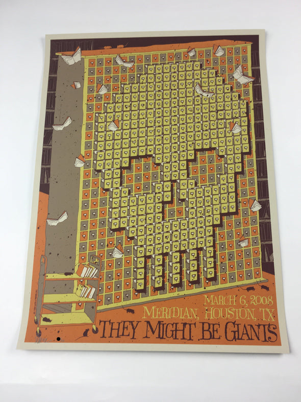 They Might Be Giants - 2008 Todd Slater Poster Houston, TX Meridan