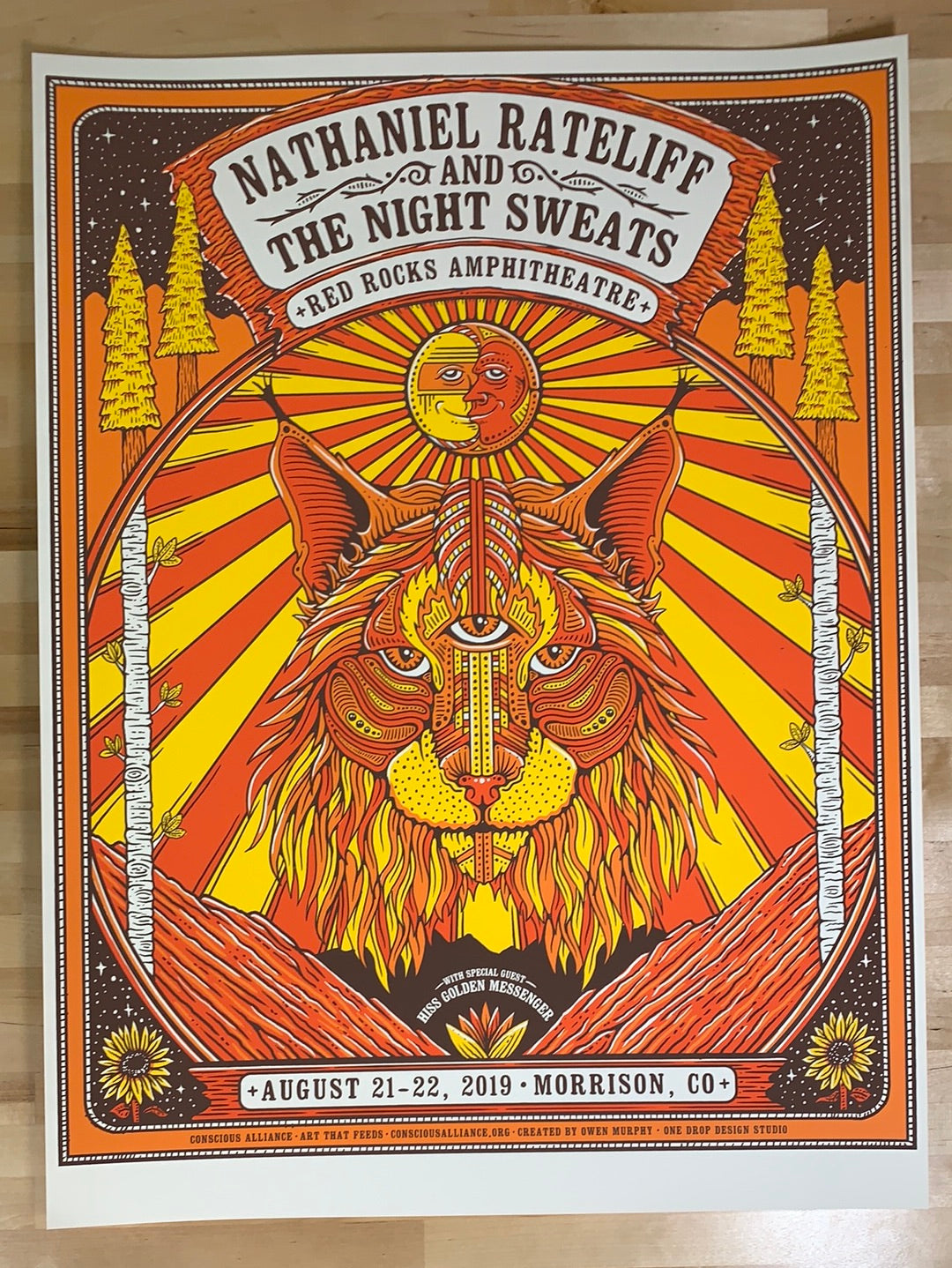 Nathaniel Rateliff - 2019 Owen Murphy poster Red Rocks Morrison, CO ...