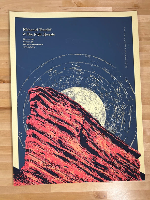 Nathaniel Rateliff & the Night Sweats - 2021 poster Red Rocks Morrison, CO