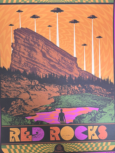 Red Rocks - Status Serigraph poster art print Morrison, CO