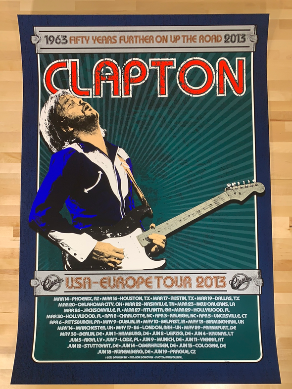 Eric Clapton - 2013 Ron Donovan Firehouse poster European Tour