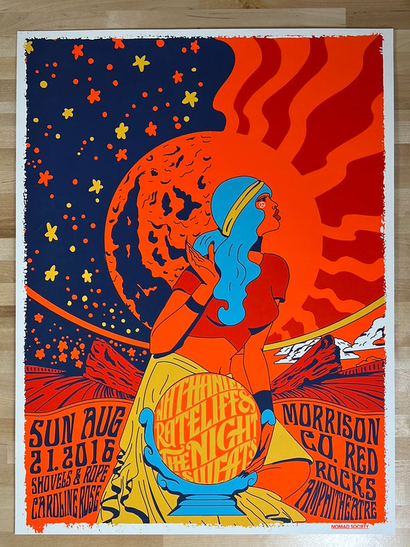 Nathaniel Rateliff & the Night Sweats - 2016 poster Red Rocks Morrison, CO