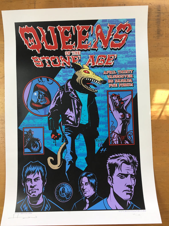Queens of the Stone Age - 2008 Justin Hampton Poster Vancouver, BC, CAN PNE Foru