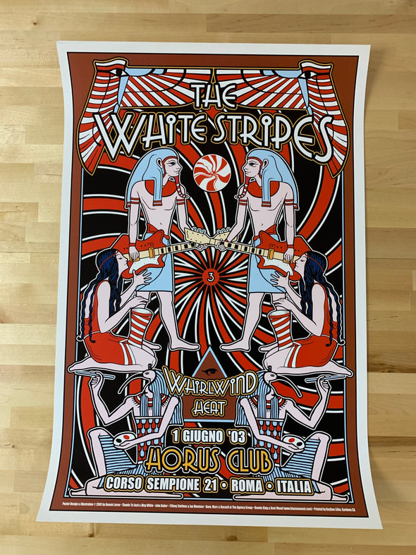 The White Stripes - 2003 Dennis Loren poster Rome, ITA Hours Club