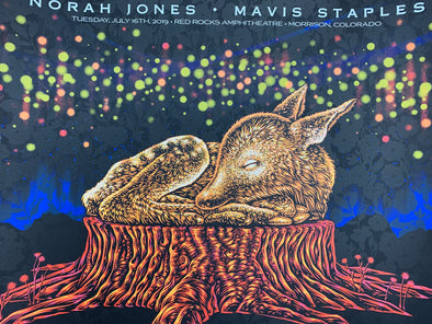 Norah Jones - 2019 Todd Slater poster Red Rocks Morrison, CO x/60