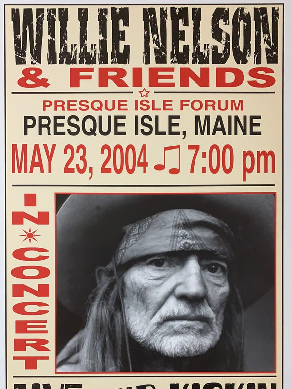 Willie Nelson - 2004 Franks Brothers 5/23 poster Presque Isle, ME