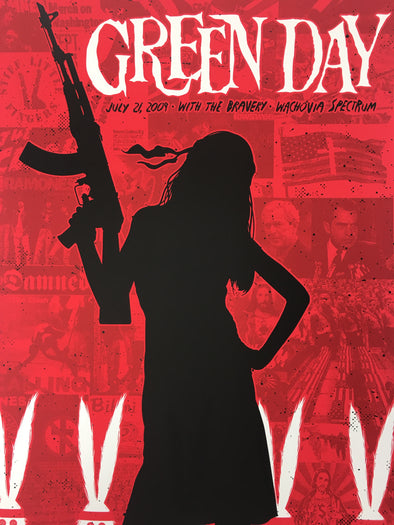 Green Day - 2009 Todd Slater Poster Philadelphia, PA Wachovia Spectrum