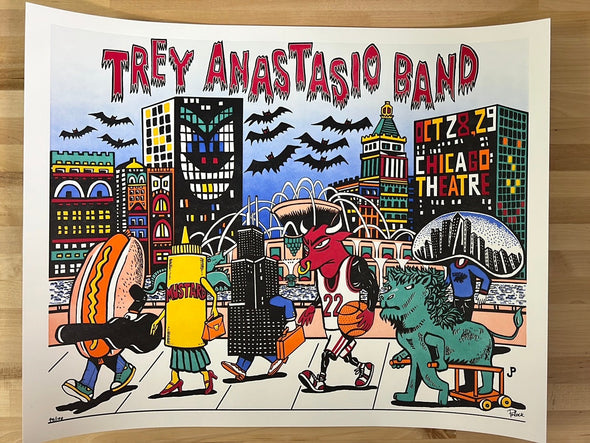 Trey Anastasio Band - 2022 Jim Pollock poster Chicago, IL Theatre