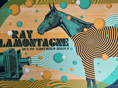 Ray LaMontagne - 2016 Status Serigraph poster Brooklyn, NY