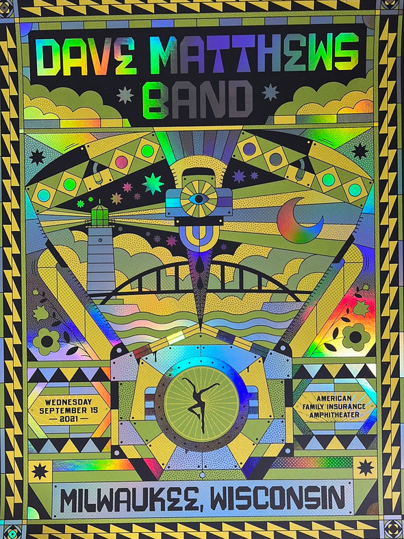 Dave Matthews Band - 2021 The Half and Half poster Milwaukee, WI FOIL