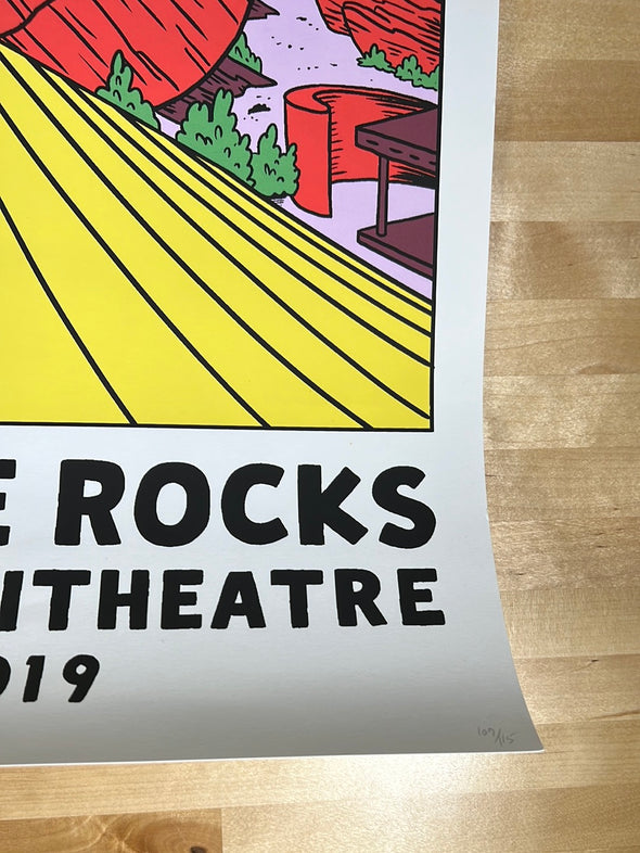 Zedd on the Rocks - 2019 Luke McGarry poster Red Rocks, Morrison, CO