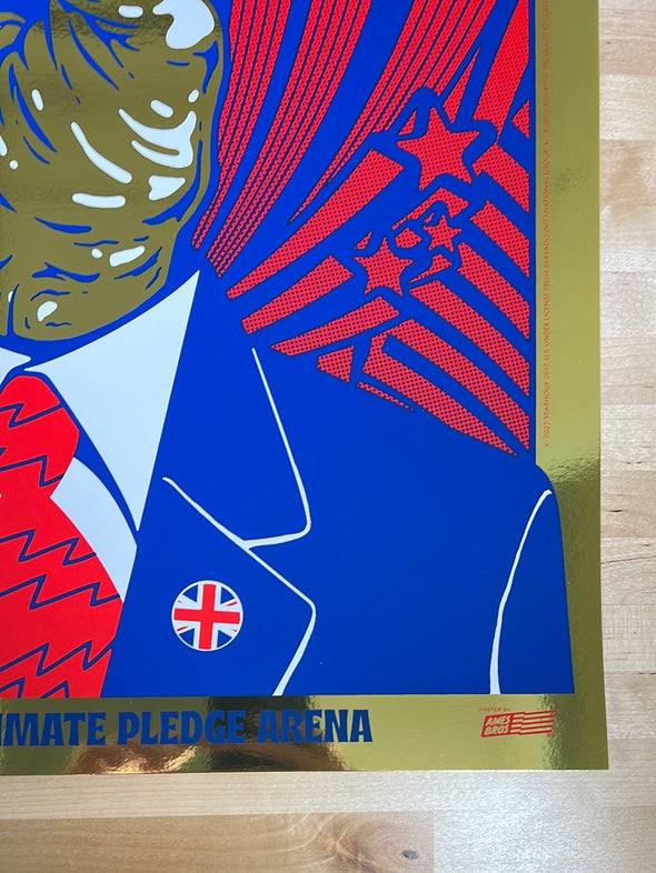 The Who - 2022 Ames Brothers poster GOLD FOIL Seattle, WA AP