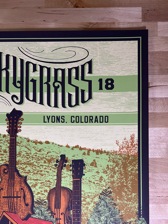 Rockygrass - 2018 Status Serigraph poster Lyons, CO