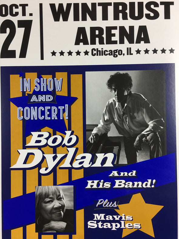 Bob Dylan - 2017 Geoff Gans Poster Chicago Wintrust Arena BLUE