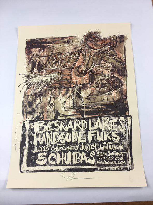 Besnard Lakes, Handsome Furs - 2007 Dan Grzeca Poster Chicago, IL Schubas