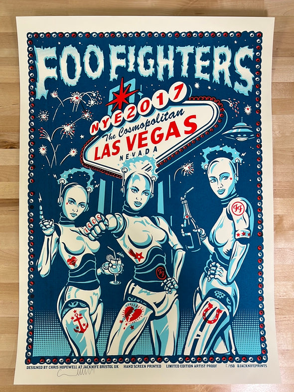 Foo Fighters - 2017 Chris Hopewell poster Las Vegas, NV