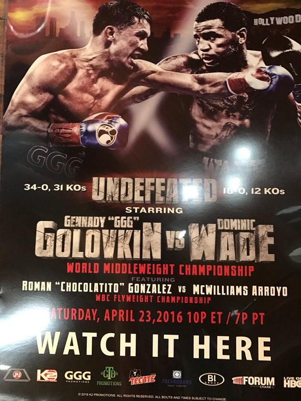 Boxing poster GGG Golovkin vs. Wade HBO PPV