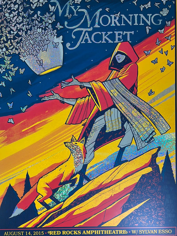 My Morning Jacket - 2015 Clinton Reno poster Morrison, CO Red Rocks FOIL