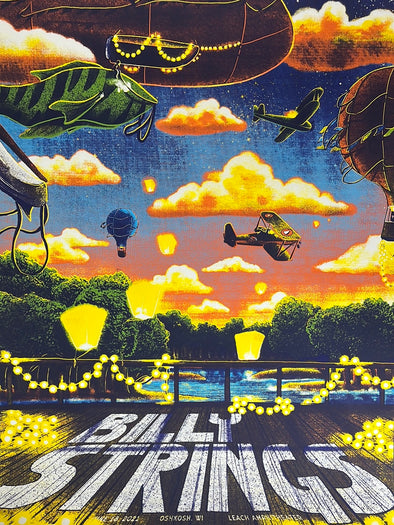 Billy Strings - 2021 Bailey Race poster Oshkosh, WI 6/18