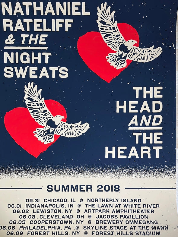 Nathaniel Rateliff & the Night Sweats - 2018 poster Summer Tour