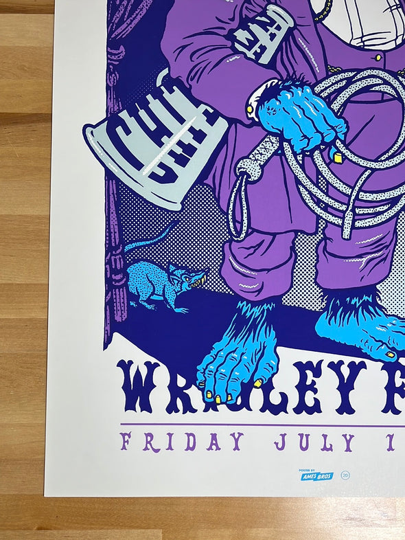 Pearl Jam - 2013 Ames Brothers poster purple gorilla monkey Wrigley Field 1st ed