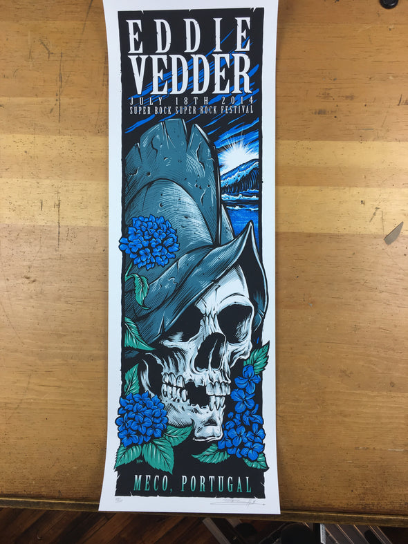 Eddie Vedder - 2014 Brandon Heart Poster Meco, PT Super Bock Super Rock