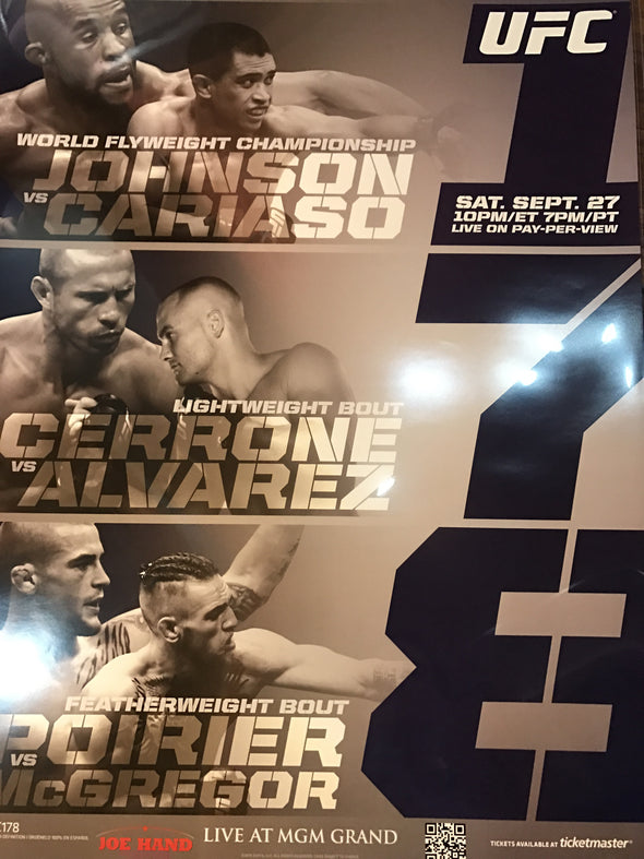UFC 178 - 2014 poster Conor McGregor vs. Poririer, Johnson vs.  Cariaso MGM