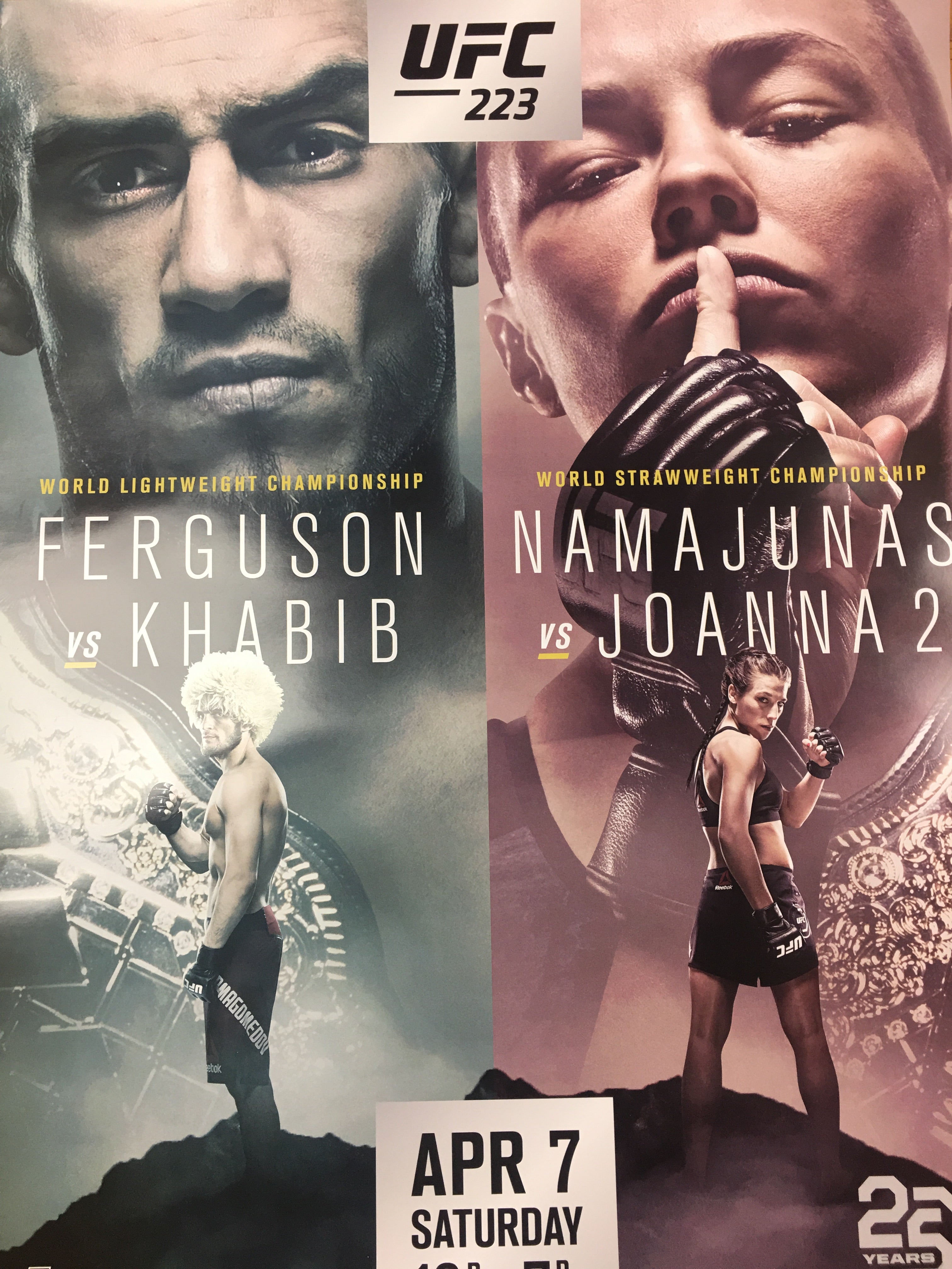 UFC 223 - 2018 Poster Ferguson vs Khabib Namajuna vs Joanna – Sold Out ...