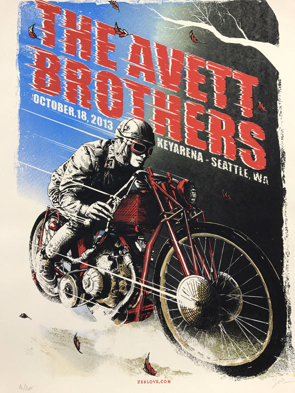 The Avett Brothers - 2013 Zeb Love poster Seattle, WA, Key Arena