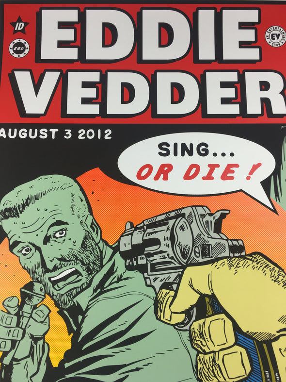 Eddie Vedder - 2012 Frank Kozik Poster Zambujeira do Mar, Portugal Sudoeste Fest