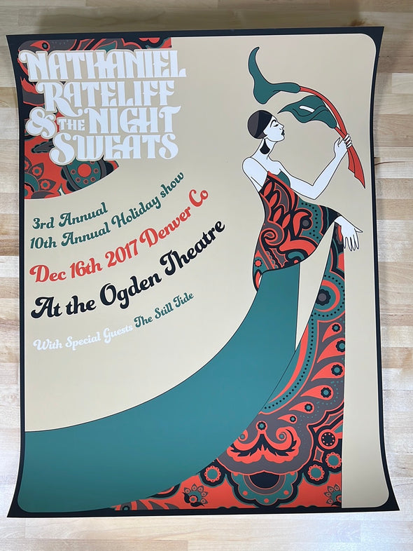 Nathaniel Rateliff & the Night Sweats - 2017 poster Denver, CO 12/16