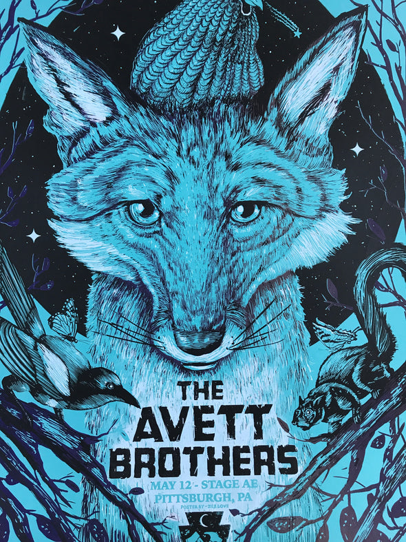 The Avett Brothers - 2016 Zeb Love Poster Pittsburgh Variant