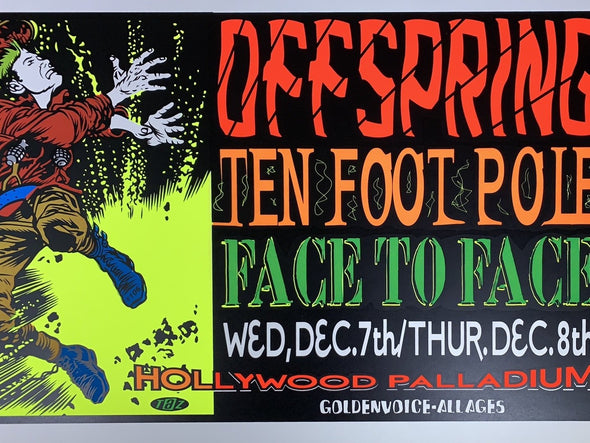 Offspring - 1994 T.A.Z. poster Hollywood, CA Palladium 1st ed