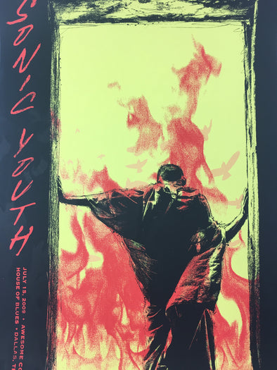 Sonic Youth - 2009 Todd Slater Poster Dallas, TX House of Blues with Awesome Col