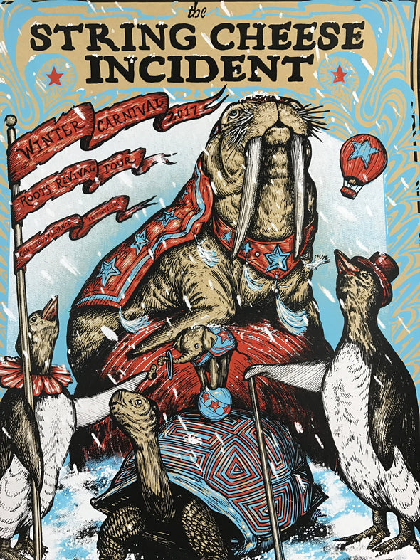 String Cheese Incident - 2017 Zeb Love poster Winter Tour Carnival