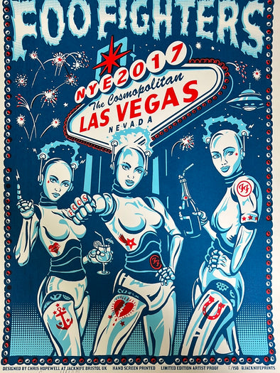 Foo Fighters - 2017 Chris Hopewell poster Las Vegas, NV