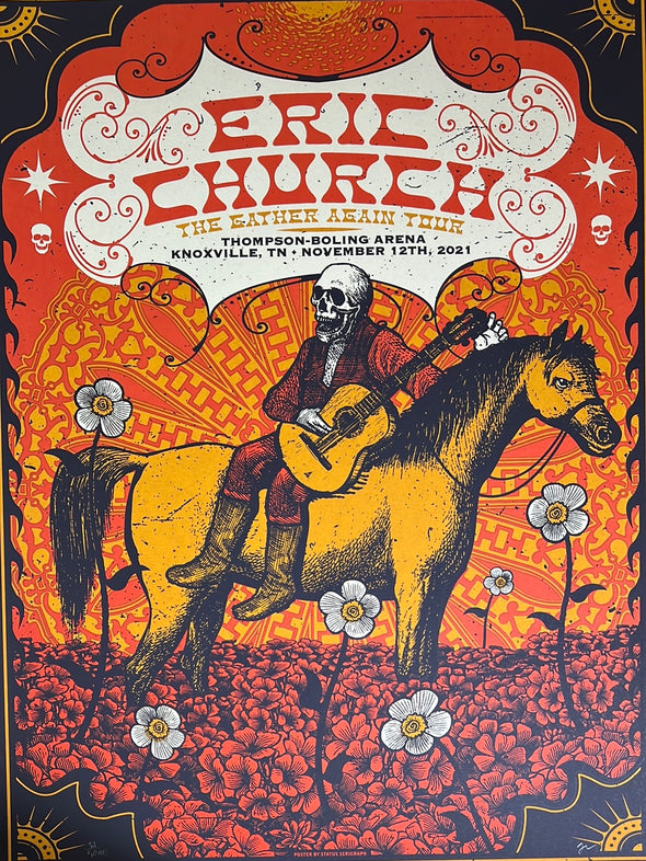 Eric Church - 2021 Status Serigraph poster Knoxville, TN