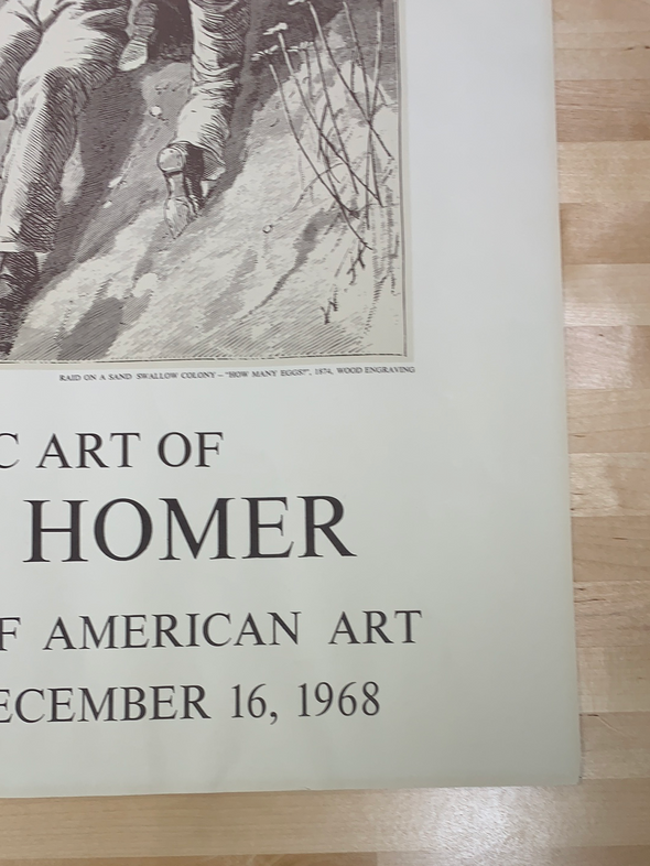 Winslow Homer - 1968 Whitney Museum art print poster Original Vintage