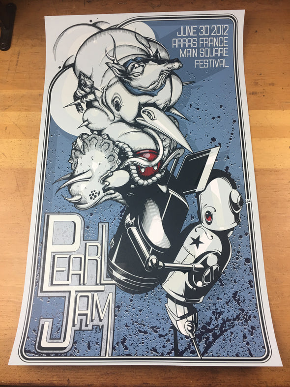 Pearl Jam - 2012 Greg Simkins Poster Craola Arras, France Main Square Festival