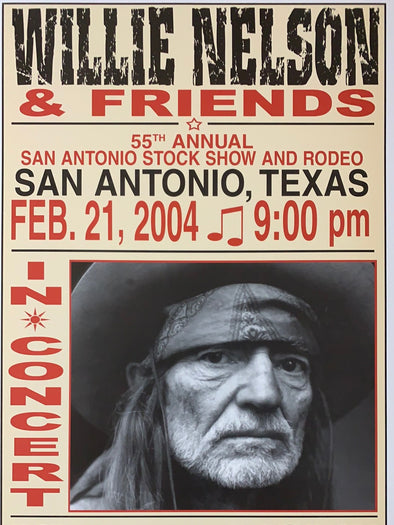 Willie Nelson - 2004 Franks Brothers 2/21 poster San Antonio, TX